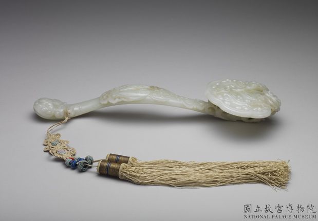 Jade ruyi scepter with symbols of auspicious happiness, Qing dynasty (1644-1911)-China Archive